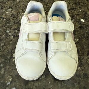 Nike Kids White and Pink Sneakers